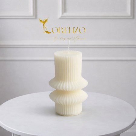 شمعة ديكور بتصميم هندسي مزدوج أنيق