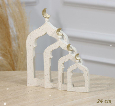 تحفة 24 سم جبص بيج شكل منبر كبير