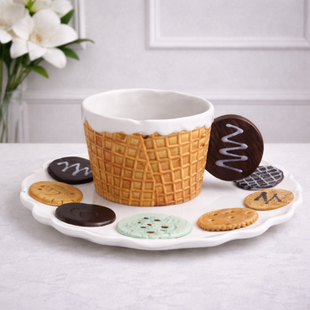 مج سيراميك بتصميم آيس كريم – شكل وافل