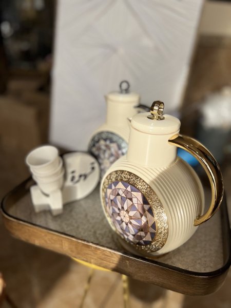 تيرموس قهوة فسيفساء ( ذهبي ، فضي )