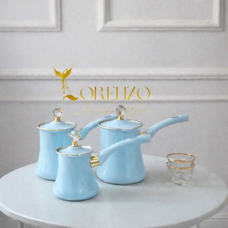 غلايات قهوة تركية فاخرة – 3 أحجام | لون ازرق