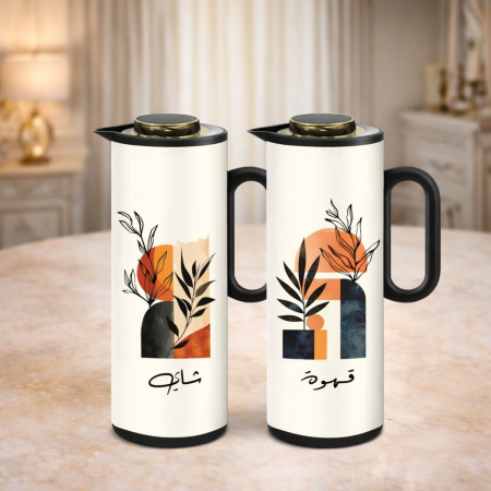 براد شاي وبراد قهوة – تصميم عصري بمقبض أسود | سعة 1 لتر