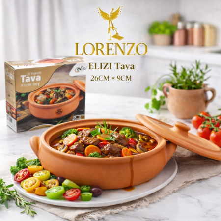 طنجرة او قدر فخار ELIZI Tava - حجم 26CM × 9CM