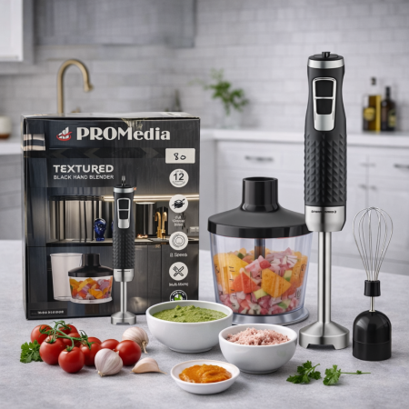 خلاط يدوي PROMedia – أسود (Textured Black Hand Blender)
