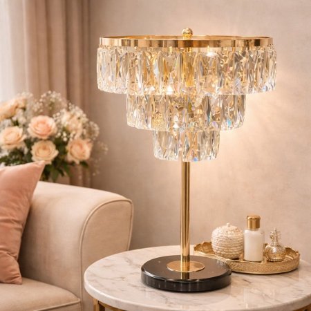 تيبل لامب كريستال مناسب لغرفة النوم وغرفة المعيشة