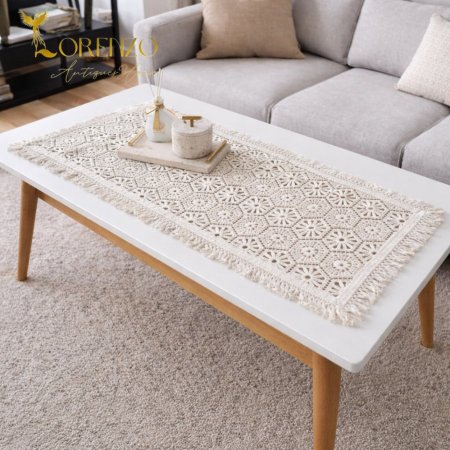 رنر سنارة كروشيه — لمسة يدوية دافئة لطاولتك 100 سم