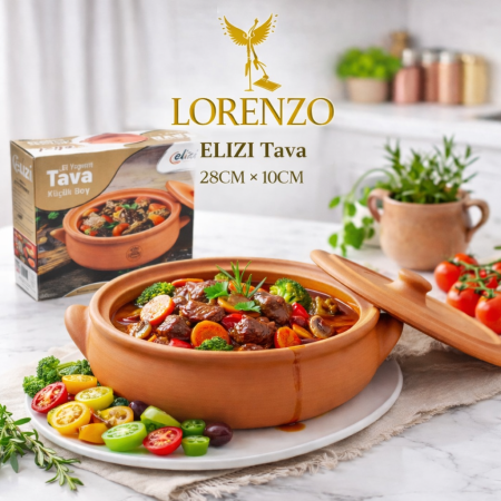 – طنجرة او قدر فخار حجم ELIZI  - 28CM × 10CM