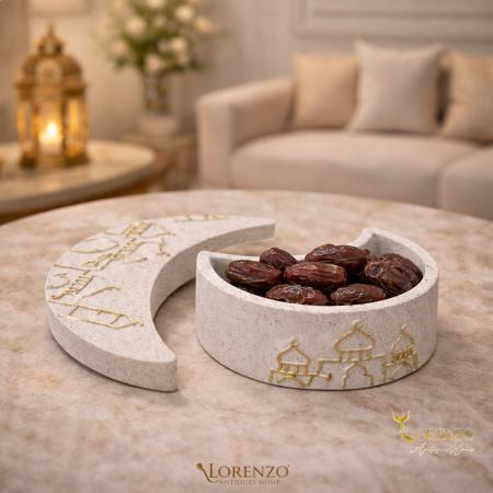 صحن ضيافة هلال رمضاني مزخرف حجم صغير