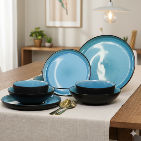 طقم سفرة 24 قطعة سيراميك مودرن