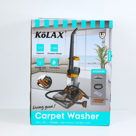 ماكينة تنظيف السجاد الأوتوماتيكية من كولاكس، باللونين الأخضر والبرتقالي، بقوة 3600 واط مع وظيفة التسخين الفوري