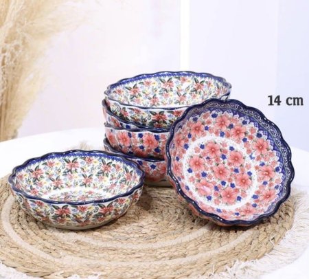 صحن بورسلان خزف 14سم شكل وردة