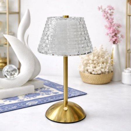 مصباح طاولة كريستال LED بإضاءة متعددة الألوان