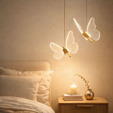 ثريا إضاءة حائط LED بتصميم فراشة