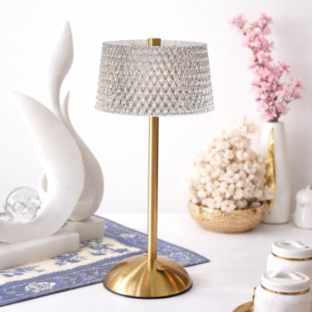 مصباح طاولة كريستال LED بإضاءة متعددة الألوان