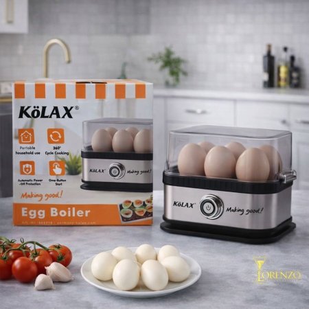 جهاز سلق البيض الكهربائي KÖLAX — تشغيل بضغطة واحدة مع حماية إيقاف تلقائي