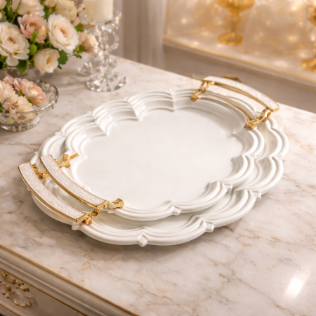 طقم صواني تقديم فاخر بتصميم أنيق وعصري