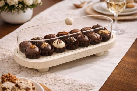 مضيفة معمول شوكلاته حجر مع غطا اكرلك