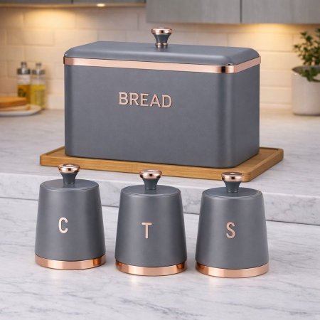 مجموعة مكونة من 4 قطع (علبة خبز + 3 علب تخزين) GD-712