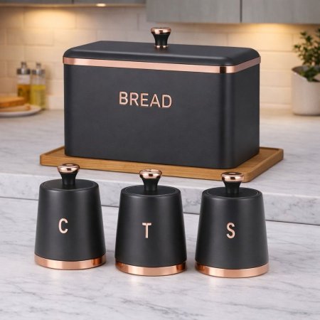 مجموعة مكونة من 4 قطع (علبة خبز + 3 علب تخزين) GD-712 1 / 1
