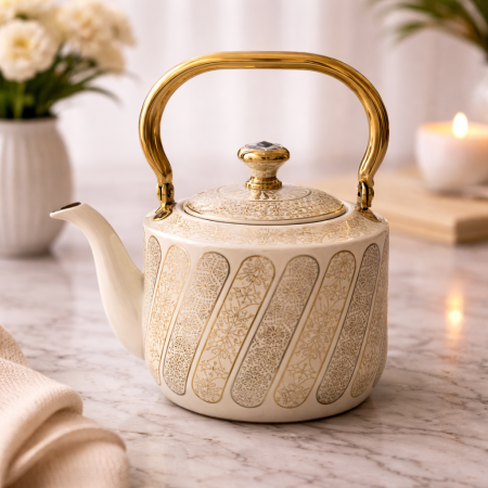 إبريق شاي أنيق بتصميم فاخر يجمع بين البساطة الراقية والتفاصيل الفنية الدقيقة 2 لتر