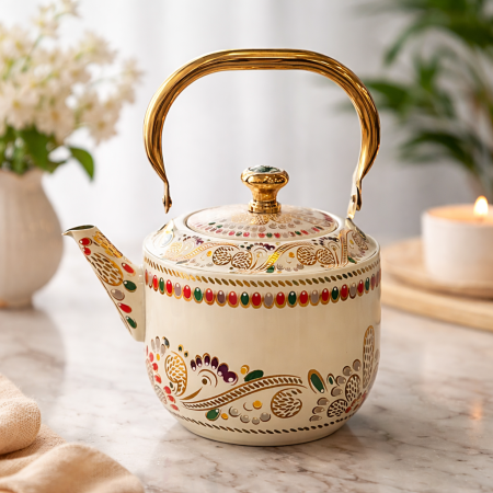 إبريق شاي فاخر بتصميم أنيق يجمع بين الفخامة والطابع التراثي العصري 2 لتر