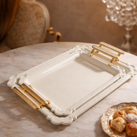 طقم صواني تقديم فاخر بتصميم أنيق وعصري