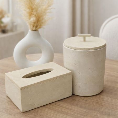 طقم سلة مع علبة محارم أنيقة