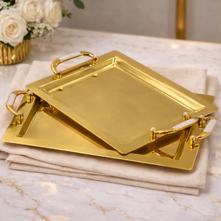 طقم صواني ستانلس ستيل 25x36cm & 30x43cm