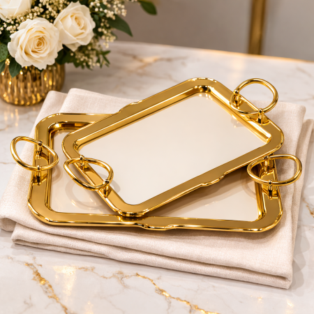 طقم صواني ستانلس ستيل 25x36cm & 30x43cm