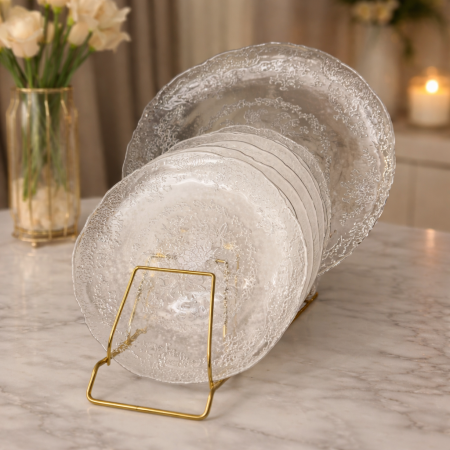 طقم ضيافة 7 قطع مورد اطار ذهبي