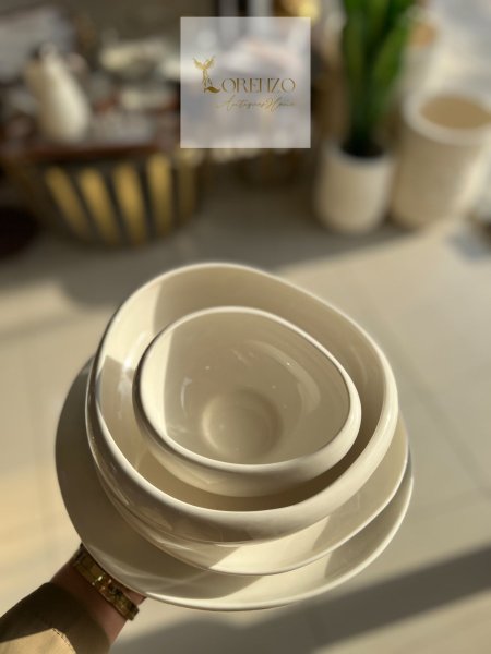 طقم صحون الاحلام او الفطر ٥٩ قطعة ٣ الوان