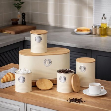 طقم مكون من 5 قطع (علبة خبز + 4 علب تخزين) XH-5