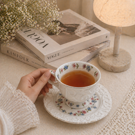 طقم فناجين شاي فاخر – 6 فناجين مع صحون 6-20