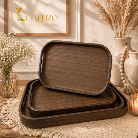 صواني خشبية مع  إيطار خشبي