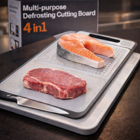 لوح تقطيع وفك تجميد متعدد الاستخدام 4 في 1 – الحل الذكي لمطبخك