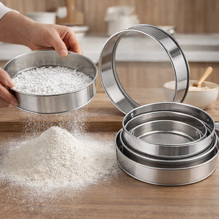 طقم منخل طحين ستانلس ستيل – 6 قطع بجودة عالية