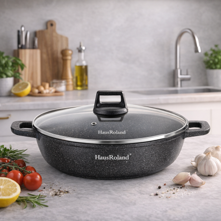مقلاة HausRoland HR173-4 مع غطاء زجاجي 32x7.8cm
