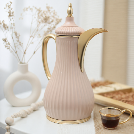 تيرموس قهوة محزز مذهب