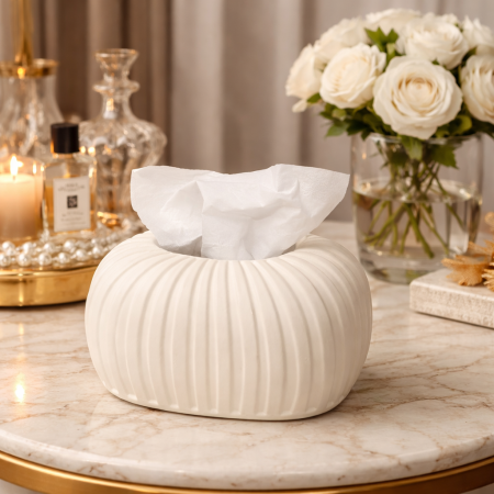 علبة محارم بتصميم عصري فاخر تضيف لمسة أناقة