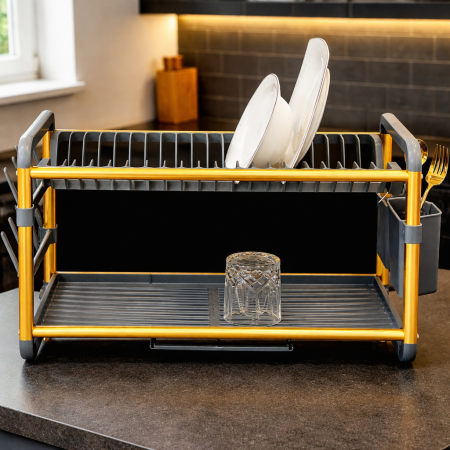 مشك صحون ألمنيوم طبقتين ذهبي