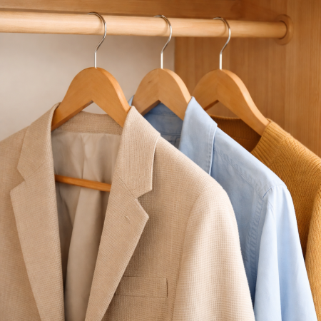 طقم علاقات خشب فاخرة – 3 قطع (45 سم)