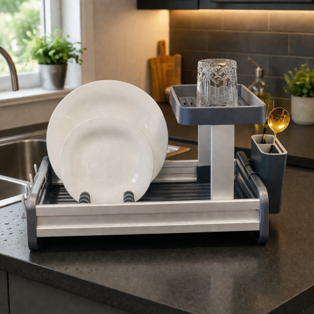 مشك صحون ألمنيوم 1 طبقة مع حمالة سلفر