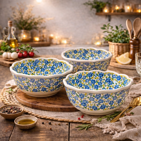 صحن سيراميك مزخرف – أناقة طبيعية ولمسة فنية