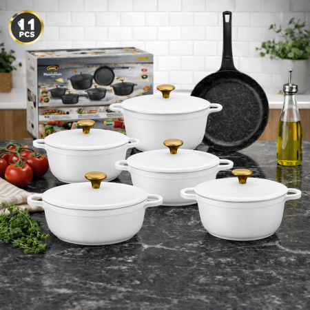 طقم طناجر فاخر 11 قطعة – HR147-2