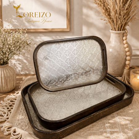 صواني خشبية بطابع عصري 3 قطع