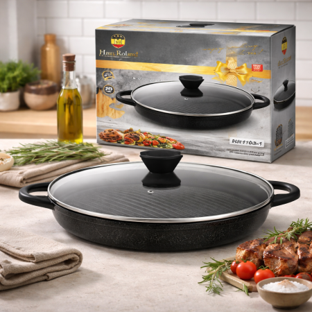 مقلاة جريل مسطح ألمنيوم – موديل 30 سم HR1103-1