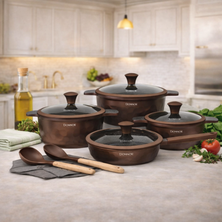 طقم طناجر جرانيت Donnor Chuangl مكون من 12 قطعة