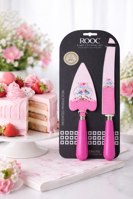 طقم تقديم وتقطيع الكيك الفاخر