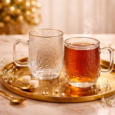 طقم كاسات شاي زجاج فاخر – 12 قطعة