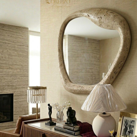 مرآة ديكور فاخرة بتصميم عضوي أنيق